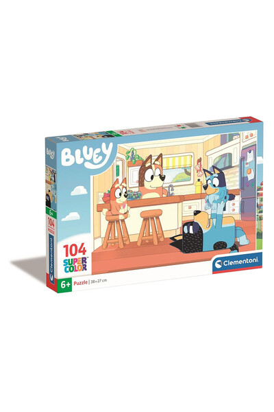 bluey Puzzle Bluey Kitchen 104 pieces | Educational Puzzle for Kids 6+ | Clementoni SuperColor | 38×27 cm