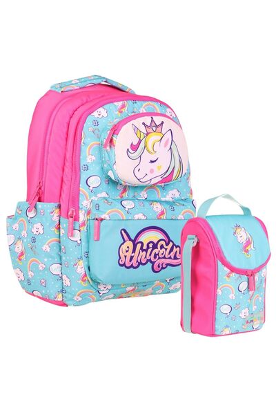 KAUKKO Σετ σχολικό σακίδιο πλάτης και θερμομονωτικό κουτί φαγητού για κορίτσι...