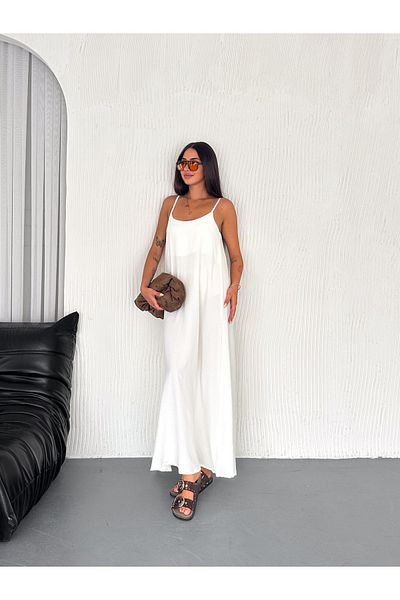 SLAW REZZ Cotton Loose Strap Dress Aerobin Loose Dress with Adjustable Strap
