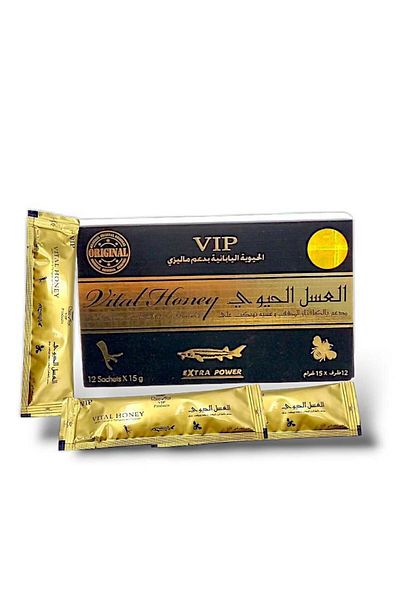 Vip Vital Honey 12 Sachets – Natural Energy with Royal Jelly & Herbal Extracts