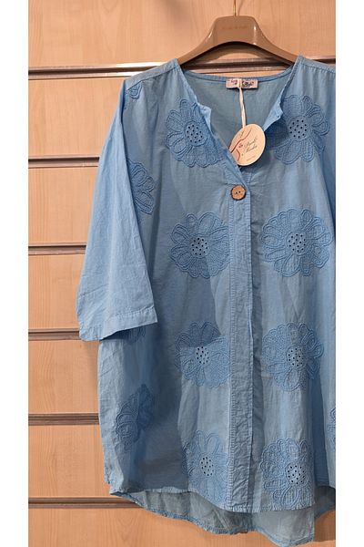 Park Moda Blouse Italian Cotton Single Button