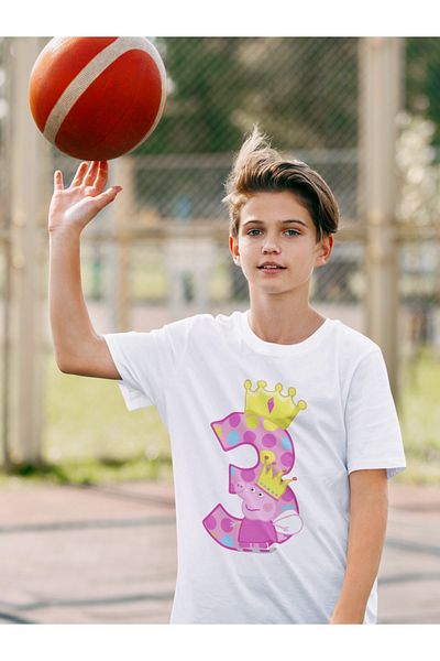 SEVBANO Tricou unisex cu desene animate pentru copii Peppa Pig de 3 ani (vârsta 1-12)