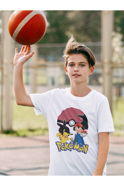 SEVBANO تي شيرت بوكيمون بيكاتشو مطبوع للأطفال للجنسين (1-12 سنة)
