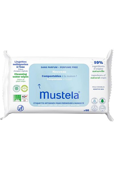 Mustela Fragrance-Free Wet Wipes from Mustela, 60 pieces