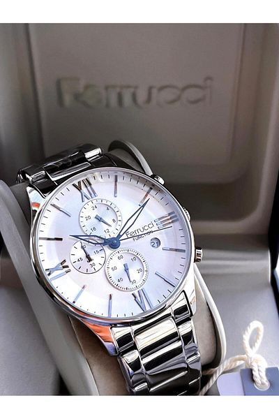 Ferrucci Inner Functions Active Calendar and Day 30m Water Resistant Steel Cord Men's Wrist Watch Vs.Bl