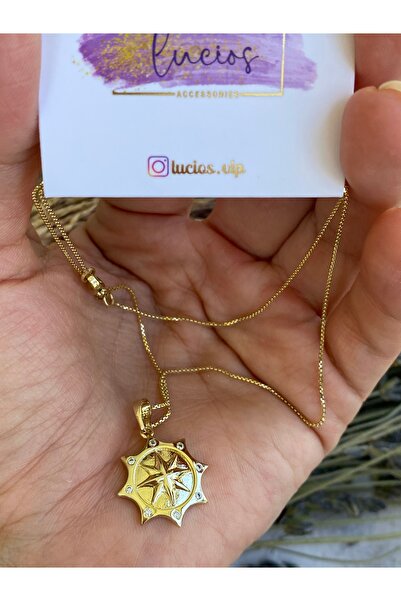Lucios Golden Craftsmanship Compass Necklace (44 cm)