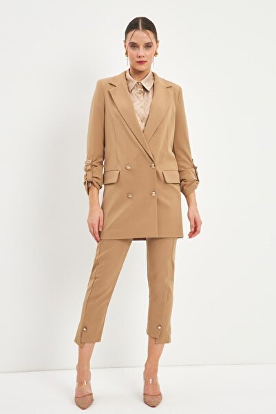 Zühre Kol Detaylı Camel Ceket C-0002