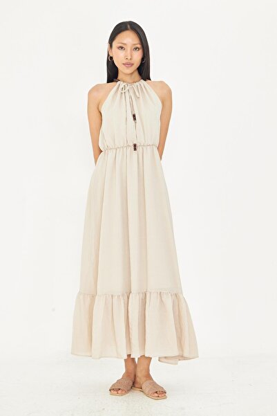 TIFFANY&TOMATO Boncuk Detaylı Askılı Elbise