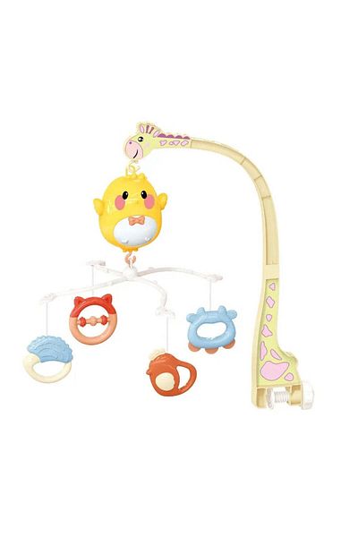divendi-ro Musical carousel for crib, giraffe shaped, with 4 detachable toys, 55x48x32cm, yellow