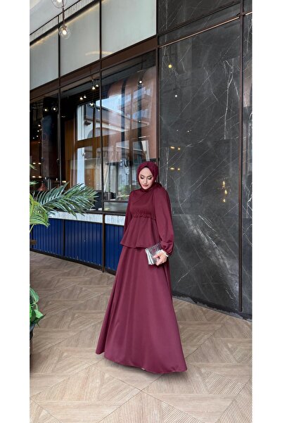 moda zeynaa Beli İpli Scuba Tesettür Elbise