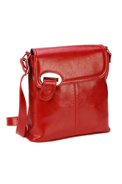 Magazinul de genti Women's genuine leather bag, model 75, Red