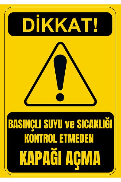 Girl Power 35X50 Open the Lid Without Checking Pressure Water Foil Printing Warning Sign on 3 mm Dekota