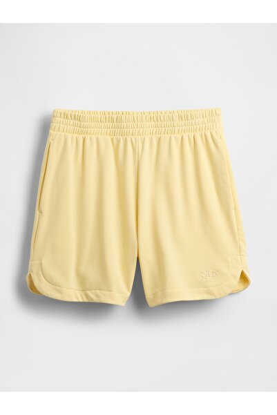 GAP Kadın Sarı Logo Fransız Havlu Kumaşı Şort