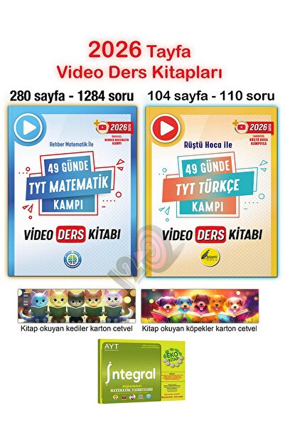 REHBER MATEMATİK YAYINLARI 49 Günde 2026 Tayfa Video Ders Kitapları TYT Matem...