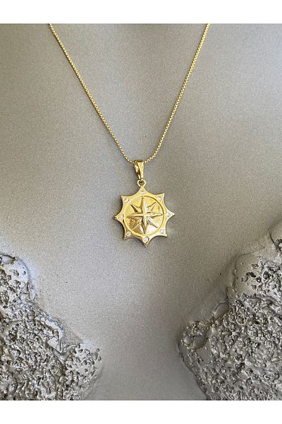 Lucios Golden Craftsmanship Compass Necklace (44 cm)