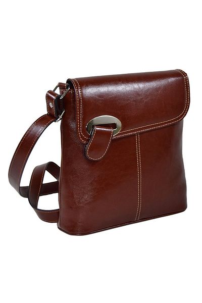 Magazinul de genti Women's genuine leather bag, model 75, Cognac brown