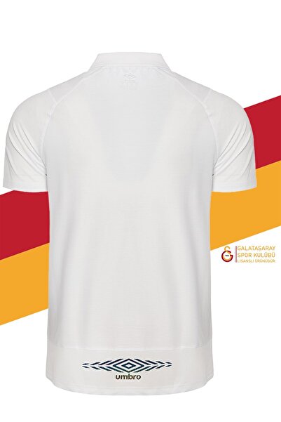 Galatasaray Orijinal Lisanslı Polo Yaka Beyaz T-Shirt + Bileklik Set Hediyelik Ahşap Kutulu
