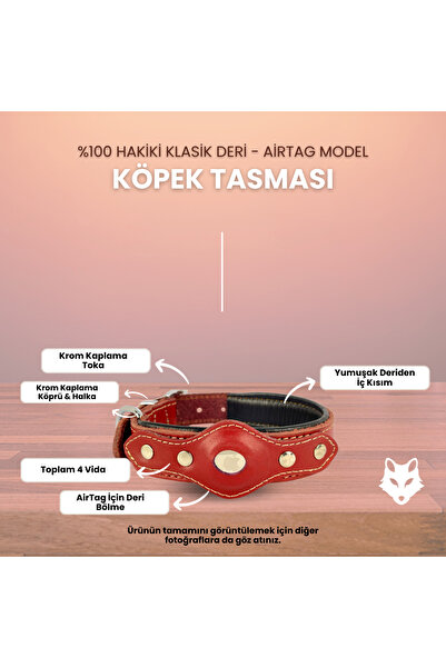 Canini Collar Hakiki Klasik Deri AirTag Uyumlu Köpek Tasması – Dayanıklı, Konforlu ve Şık Tasarım