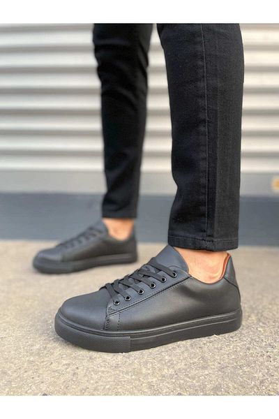 Zerenyus Jy122 Fashion Lace-Up Casual Men's Sneaker - Black