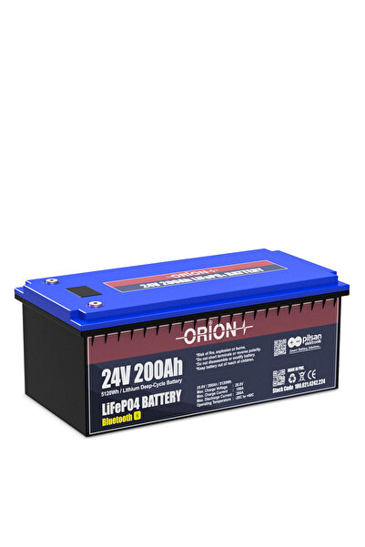 Orion AKÜ LIFEPO4 24200B 24V 200AH BLUETOOTH EKRANLI