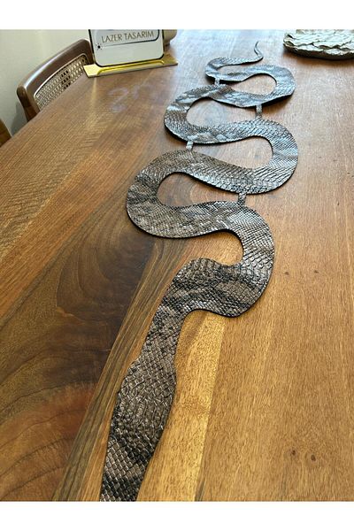 EHA LAZER Faux Leather Snake Pattern Runner