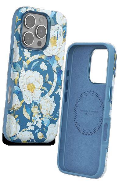 CepteToptan غطاء Magsafe من سلسلة iPhone 16 Pro Flower - أزرق - MKİ7502-7211