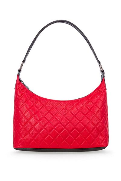 Bilik Deri Quilted Black-Red Women's Shoulder Bag Blm 8107