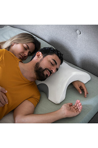 InnovaGoods Pernă Cervicală Viscoelastică pentru Cupluri Cozzy, Alb