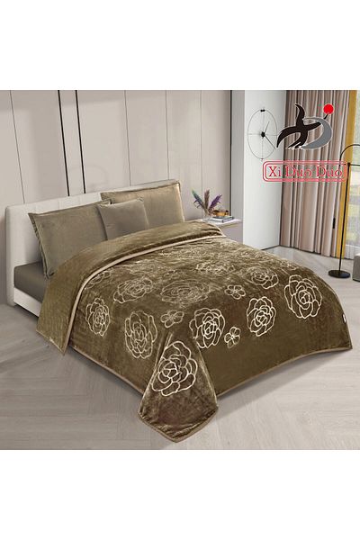 XI DUO 6 kg double winter blanket, plain, engraved, with a super soft texture, size 200 x 240 cm
