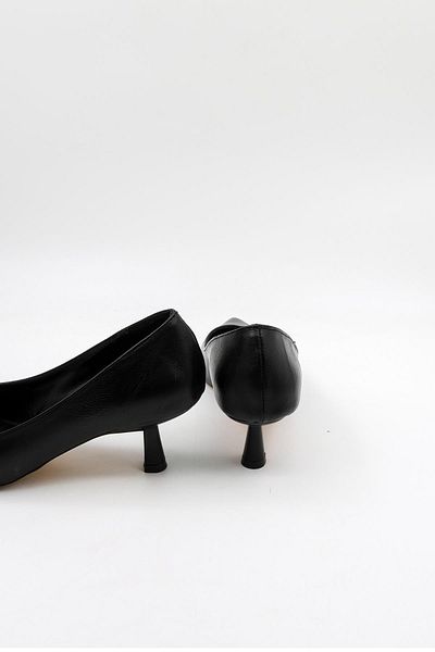 Park Moda Low Heeled Women's Shoes Pm439 Black Skin