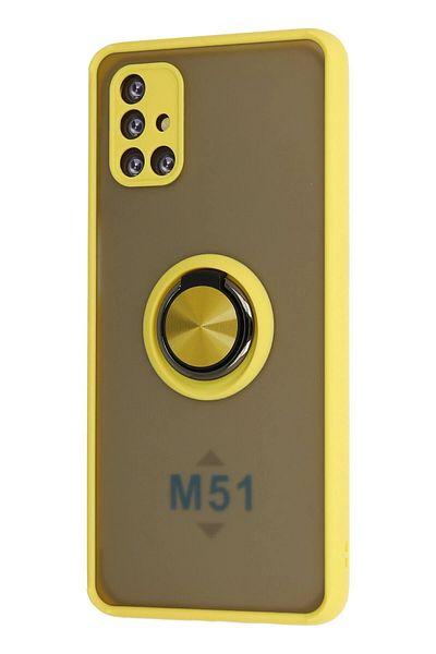 CepteToptan حافظة سامسونج جالاكسي M51 مونتريال من السيليكون مع حلقة - أصفر - MKİ1869-7574