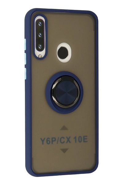CepteToptan حافظة هواوي Y6P مونتريال من السيليكون مع حلقة - أزرق داكن - MKİ9808-7907
