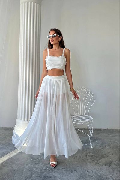 Neşeli Butik Transparent Double Suit with Women's Bustier Nbdf070