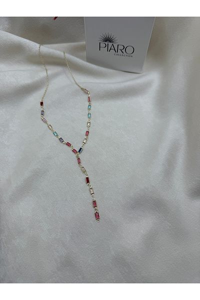 Piaro Collection Steel Colored Y Necklace 60cm