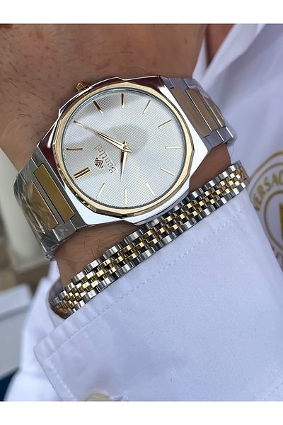 Bentini Guaranteed Waterproof Stainless, Colorfast Steel Cord Steel Case Men's Wrist Watch