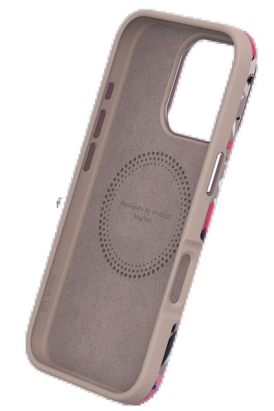 CepteToptan غطاء Magsafe لآيفون 15 برو ماكس سلسلة الزهور - رمادي - MKİ7981-8814
