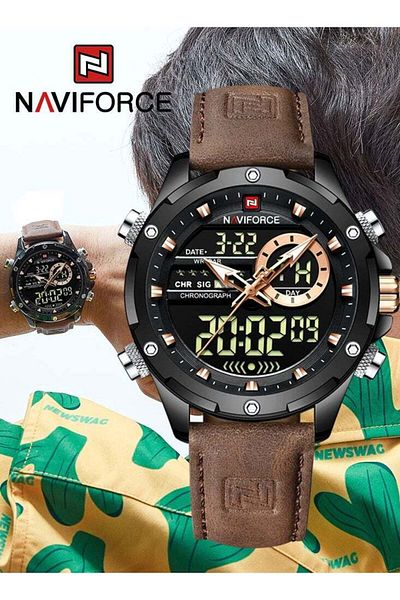 Naviforce Top Brand Digital Men Military Watch Waterproof Wristwatch LED Quartz Clock Sport Watch Ma