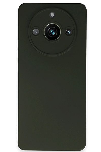 CepteToptan حافظة هاتف Realme 11 Pro مصنوعة من السيليكون المخملي الداخلي - أخضر داكن - MKİ5669-1985