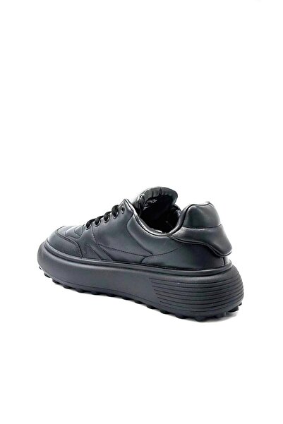 Lufian Hakiki Deri Bağcıklı Günlük Sneaker Siyah Ayakkabı
