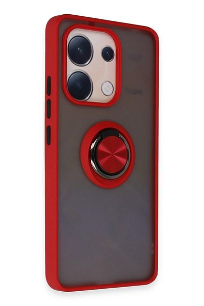 CepteToptan حافظة هاتف Xiaomi Redmi Note 13 4G من السيليكون مع حلقة مونتريال - أحمر - MKİ9907-6025