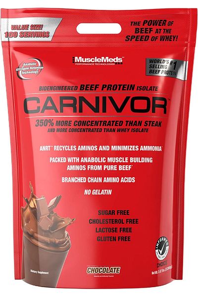 MuscleMeds Carnivor, Beef Protein Isolate, 7.47 lbs, Chocolate, 100 Servings
