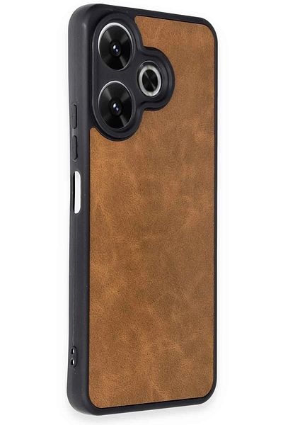 CepteToptan حافظة هاتف Xiaomi Redmi 13 4G من الجلد من Aras - أسمر ضارب للصفر - MKİ9515-3415