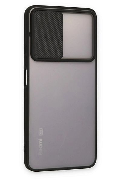 CepteToptan حافظة هاتف Xiaomi Redmi Note 11T من السيليكون المنزلق للكاميرا - أسود - MKİ3830-3524