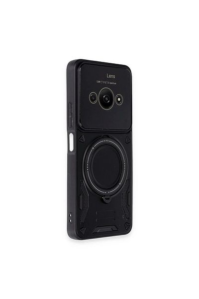 CepteToptan غطاء حماية لهاتف Xiaomi Poco C61 مع حامل عدسة Joy - أسود - MKİ8208-9887