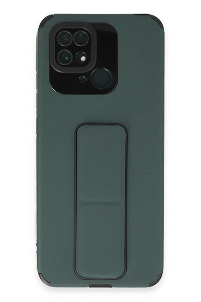 CepteToptan حافظة هاتف Xiaomi Redmi 10C مصنوعة من السيليكون مع حامل كبير - أخضر - MKİ4858-5422