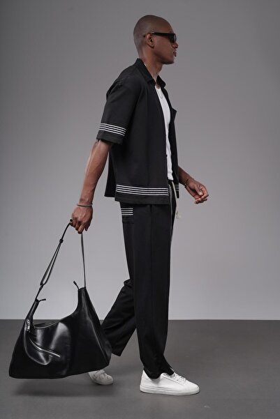 king brich Striped Oversize Fit Bottom Top Set