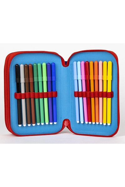 Size Matters Mickey Mouse Triple Pencil Case, Red, 13x7.5x20 cm