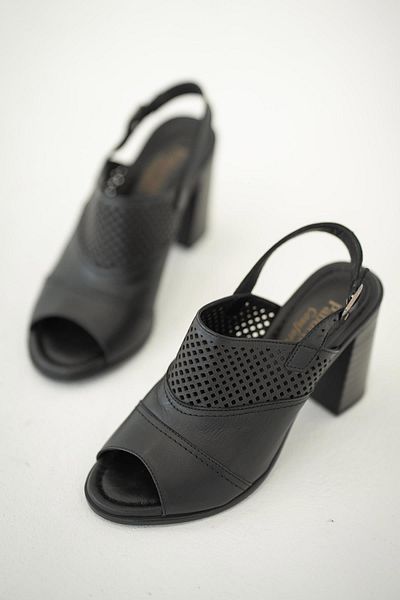 Parponi Rome Women's Genuine Leather Heeled Shoes Black