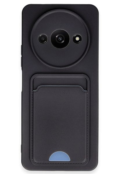 CepteToptan حافظة هاتف Xiaomi Redmi A3 4G من السيليكون مع بطاقة عمل كلفن - أسود - MKİ1089-3266