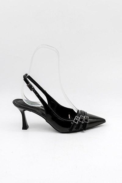 Park Moda Women's Heeled Shoes Pm492 K1024 Black Patent Leather